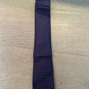 Cruciani Men’s Blue and Red Silk Ties with Geometric Pattern